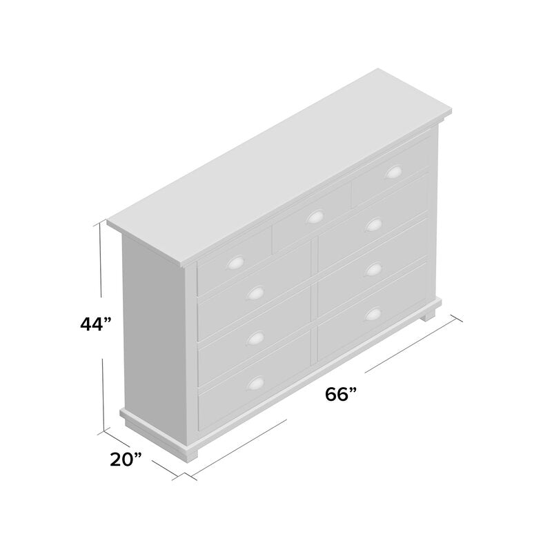 Woodson 9 Drawer Double Dresser