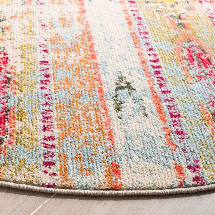 2'2'' x 4' Wooler Southwestern Area Rug in Blue / Orange