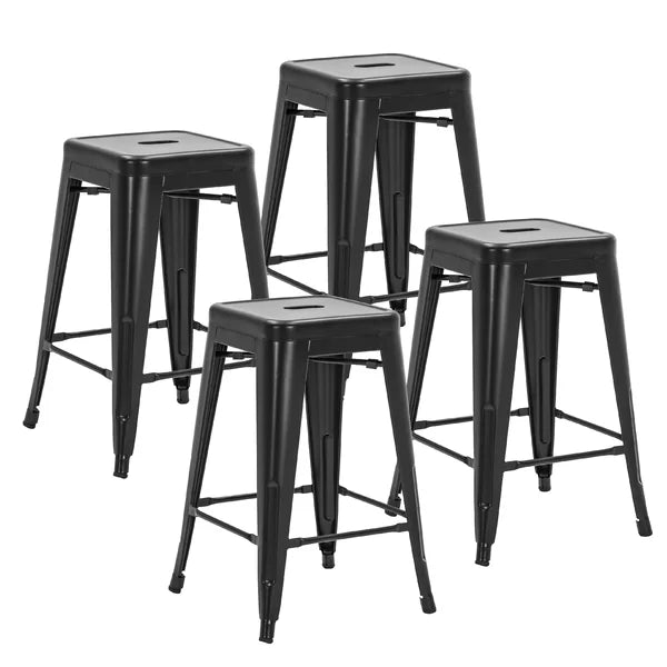 Wray Stackable Patio Bar Stool (Set of 4)