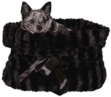 BLACK REVERSIBLE SNUGGLE BUGS PET BED, LC291