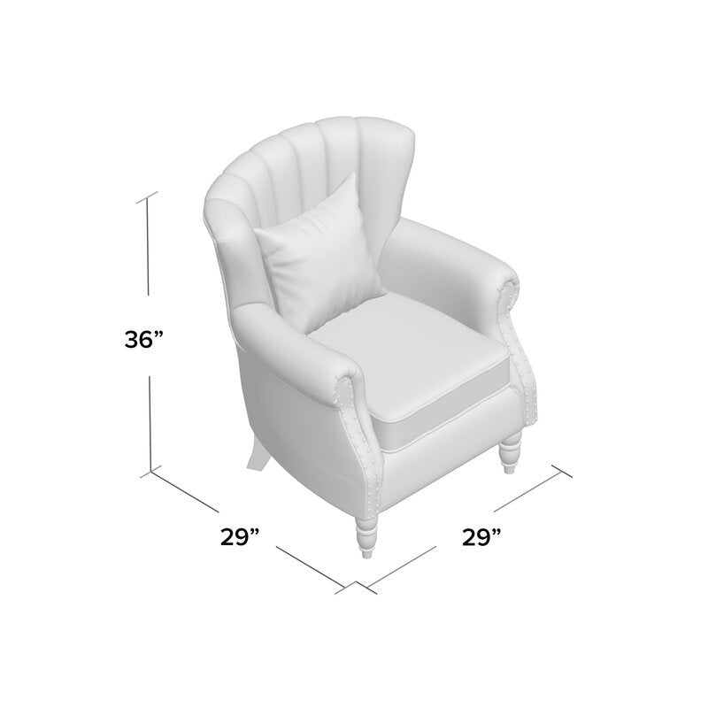 Xan Channel Wingback Chair, Beige (#K3946)