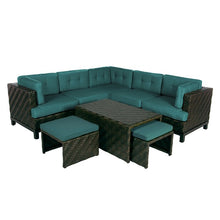 Load image into Gallery viewer, Yara 8 Piece Rattan Sunbrella Sectional Seating Group with Cushions
