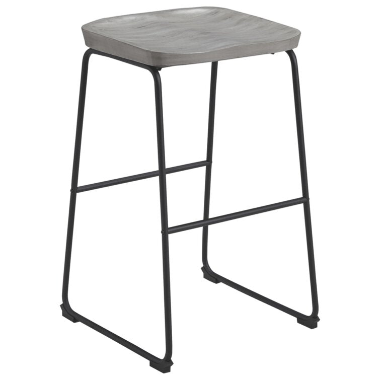 Gray Yarger Solid Wood Bar Stool (30" Seat Height) (Set of 2) Salvage