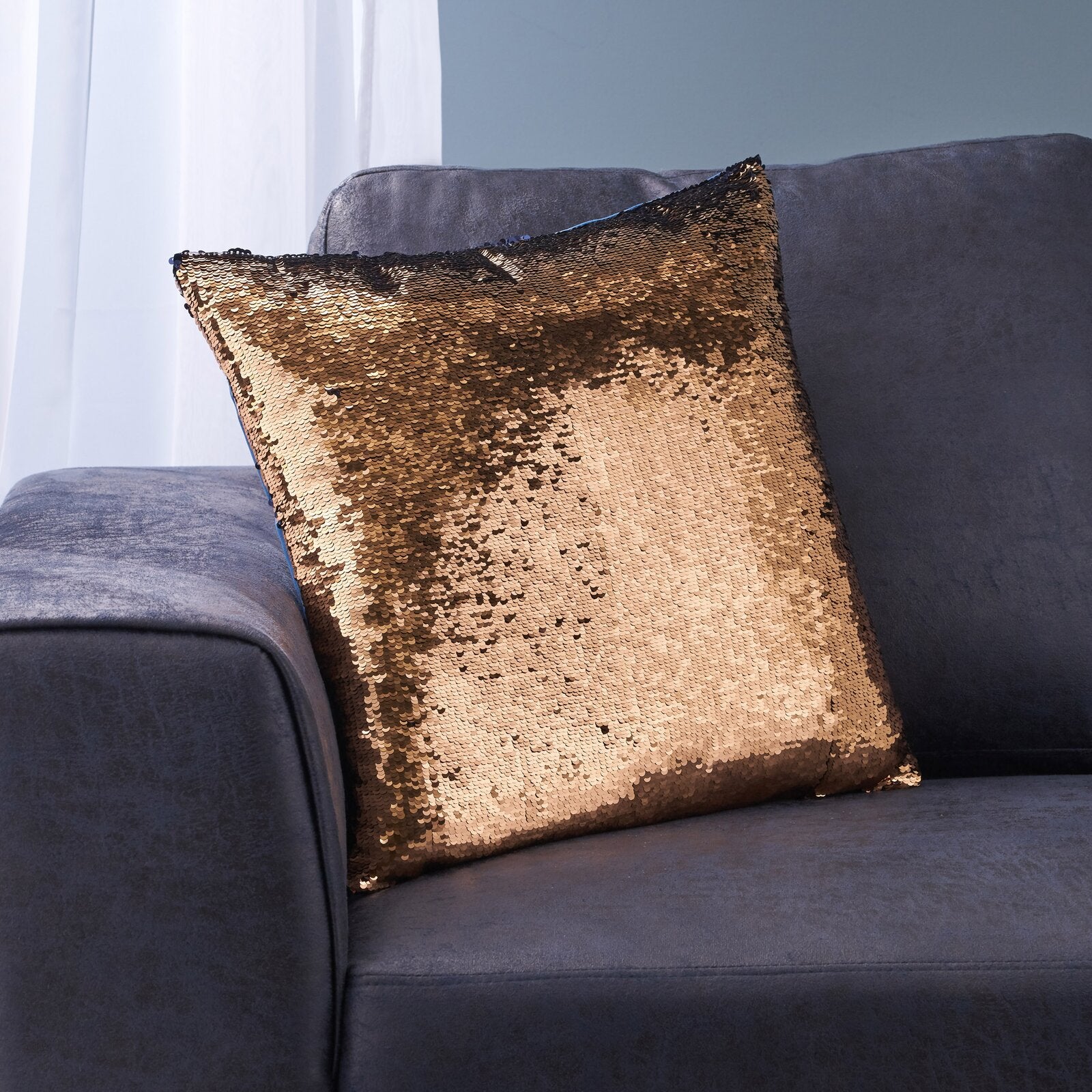 Blue/Rose Gold Yedda 18" Throw Pillow Cover (Set of 2) EJ551