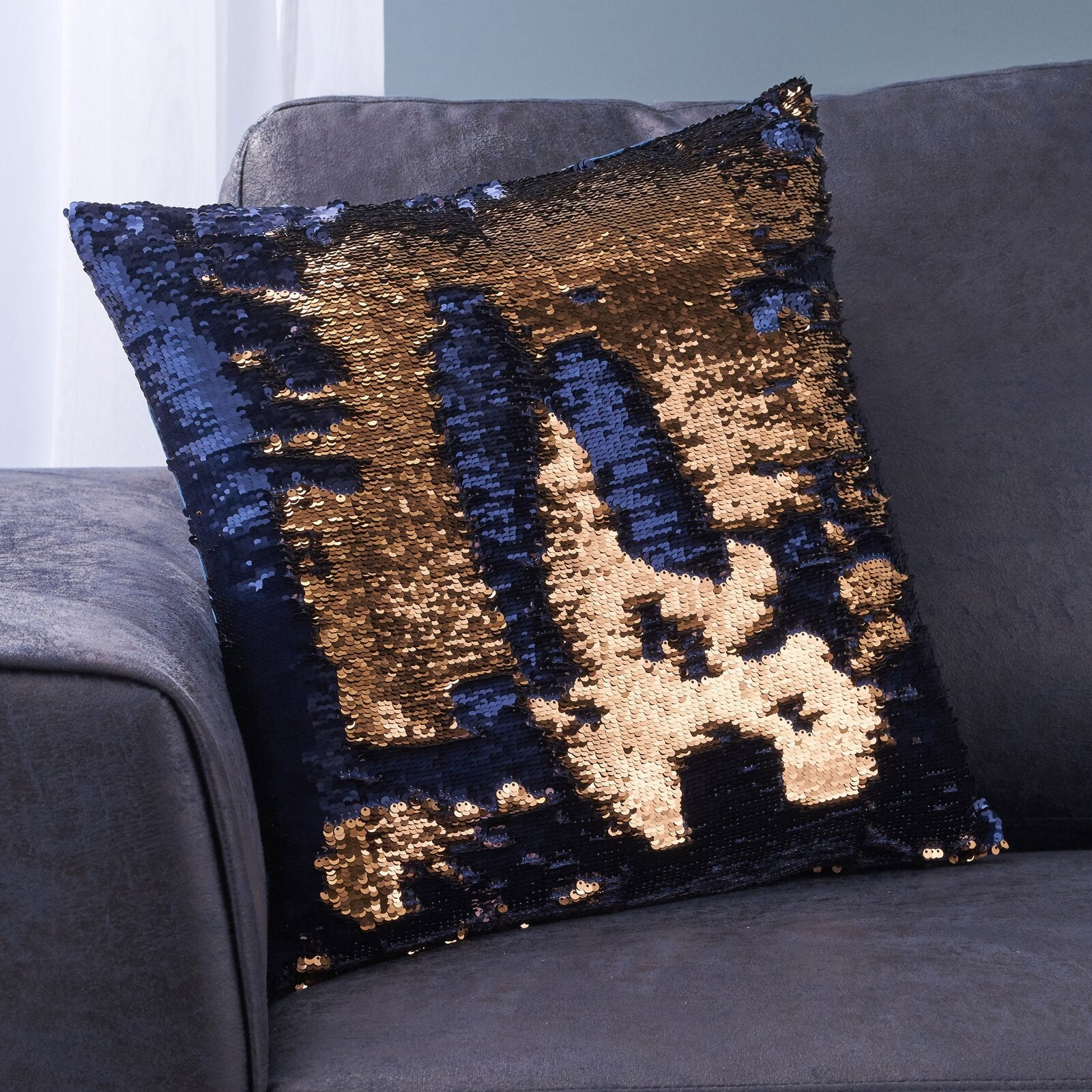 Blue/Rose Gold Yedda 18" Throw Pillow Cover (Set of 2) EJ551