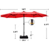Yuliana 180'' x 108'' Rectangular Lighted Market Umbrella