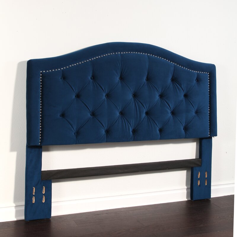 Full/Queen Cambridge Blue Yuliana Upholstered Panel Headboard