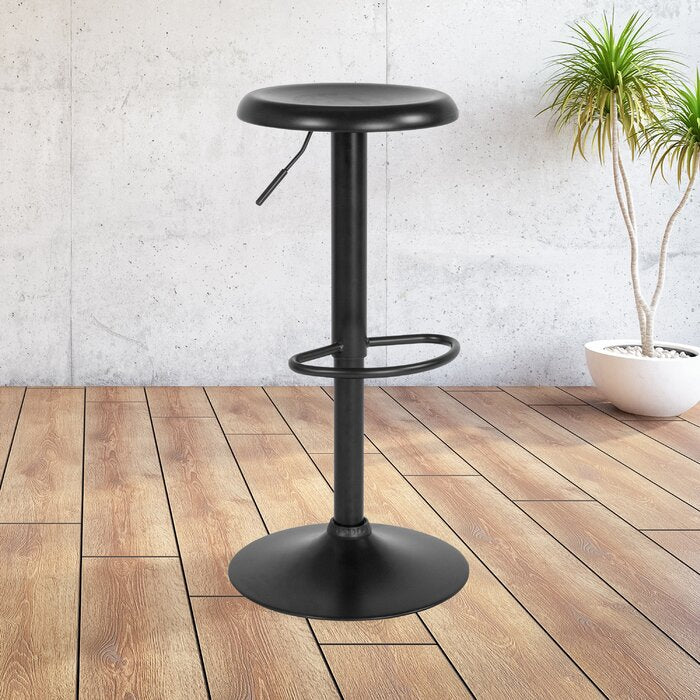 Black Yuvaan Swivel Adjustable Height Bar Stool
