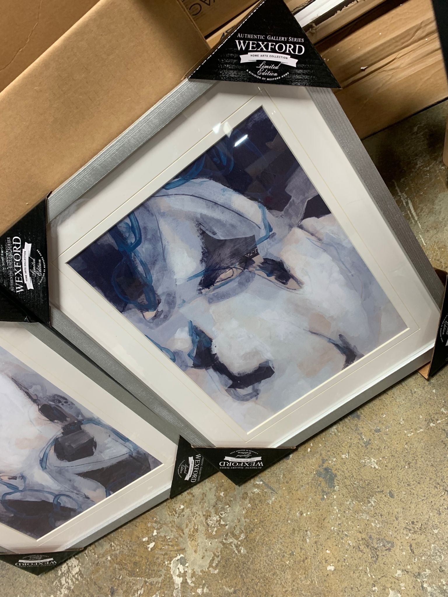 Blue And White Asian Garden I - 2 Piece Picture Frame Painting Set