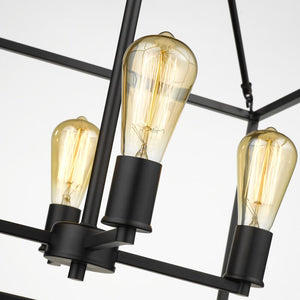 Zabel 4 - Light Lantern Rectangle Chandelier 2294
