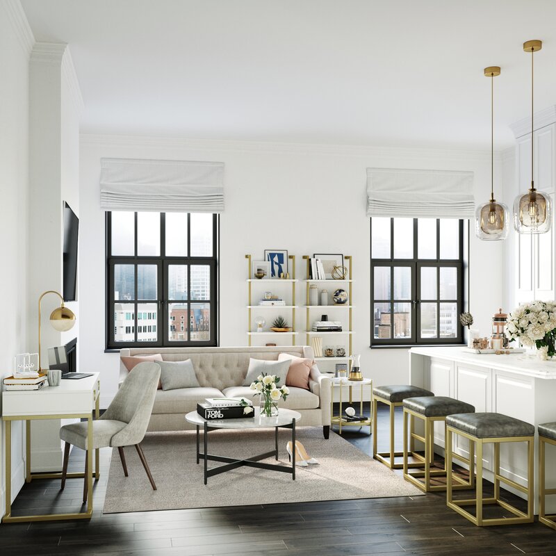 Zachary 72.5'' H x 24'' W Steel Ladder Bookcase pt1019