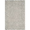 2'-6'' x 4' Zandbergen Striped Handmade Tufted Area Rug in Ivory / Gray