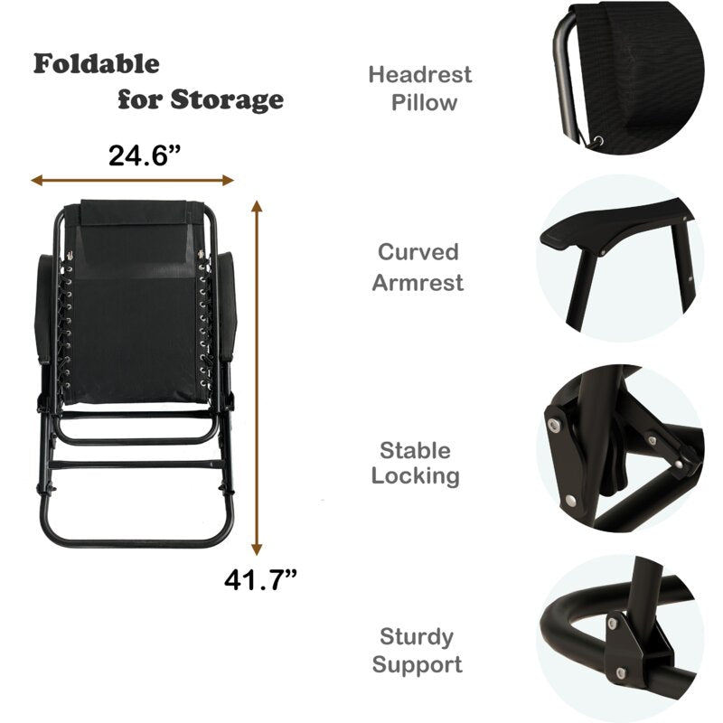Black Zero Gravity Rocking Chair K8522
