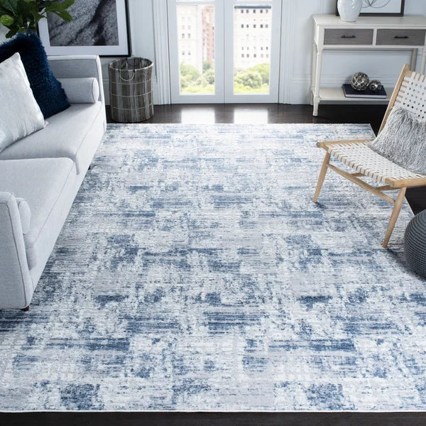 Zyaire Abstract Area Rug in Gray/Blue rectangle 5'3"x7'6"