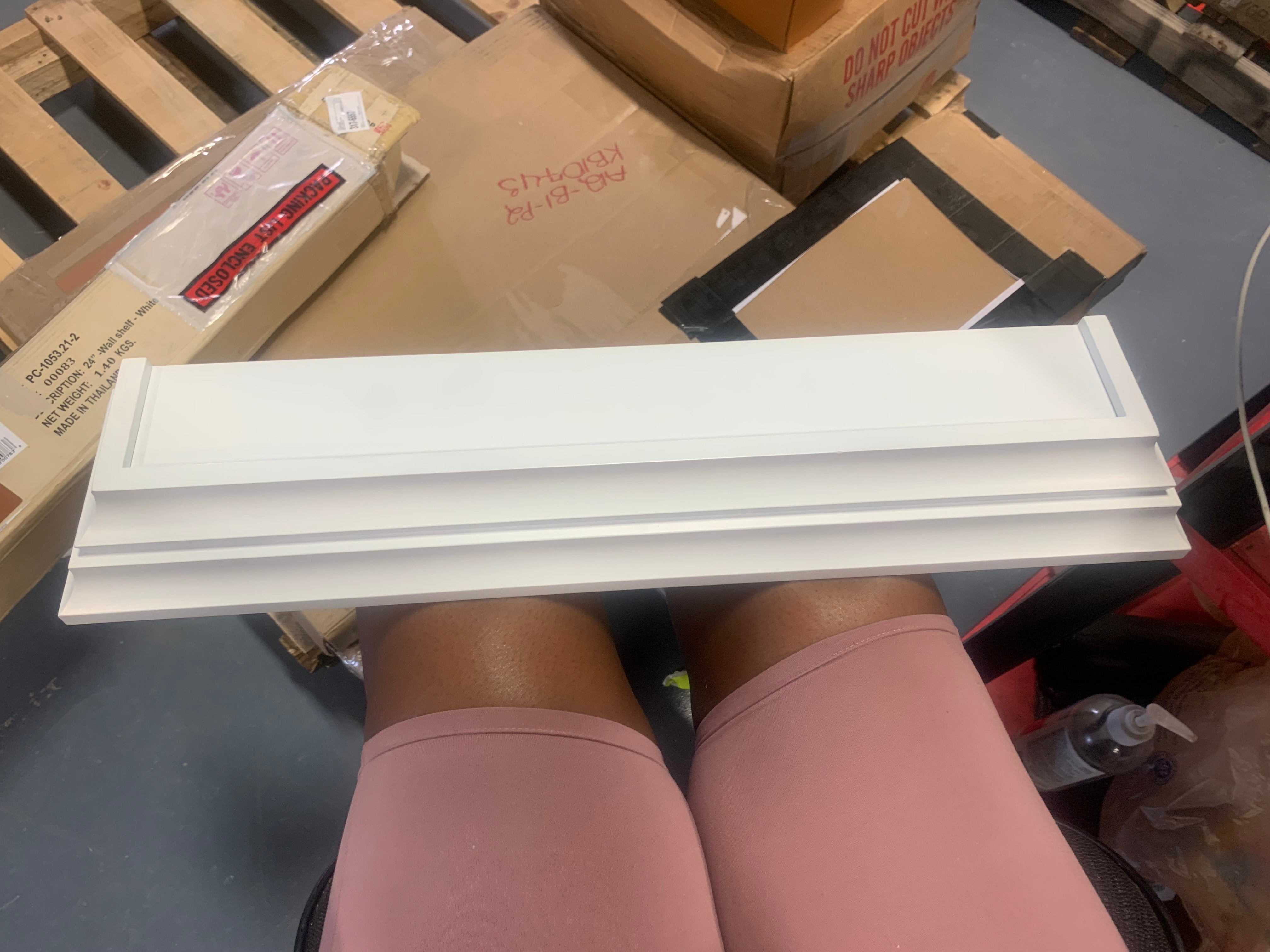24" Floating Shelf Wall Mounted Hidden Brackets White - Inplace