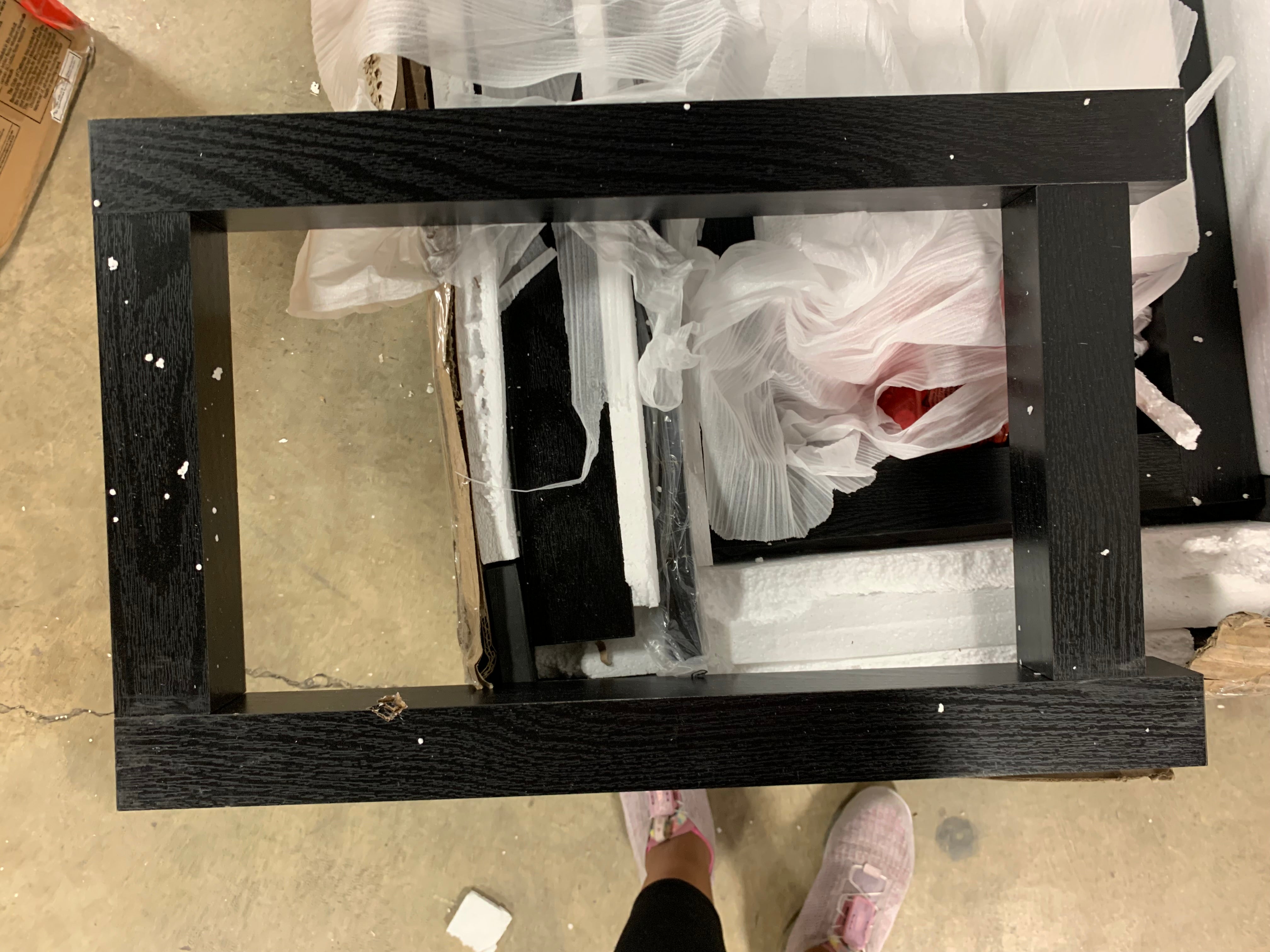 Black Hazelip TV Stand for TVs up to 65" with Fireplace Included