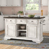 Magnolia Manor Antique White Kitchen Island with Granite Top