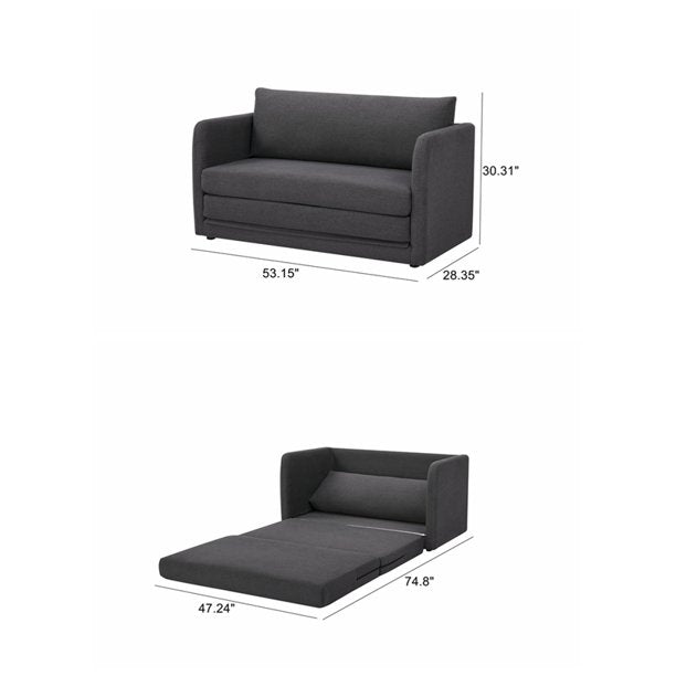A&D Home Newberry Sofa Bed, Charcoal