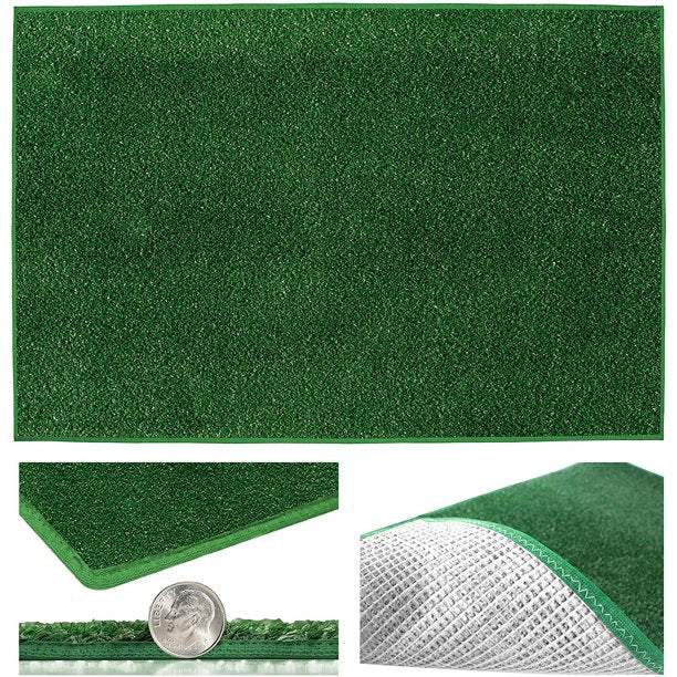 8'x10' Economical Turf Grass Indoor / Outdoor Area Rugs, Runners and Mats. Durable Action Backing and Premium Bound Edges KRUG198-P5