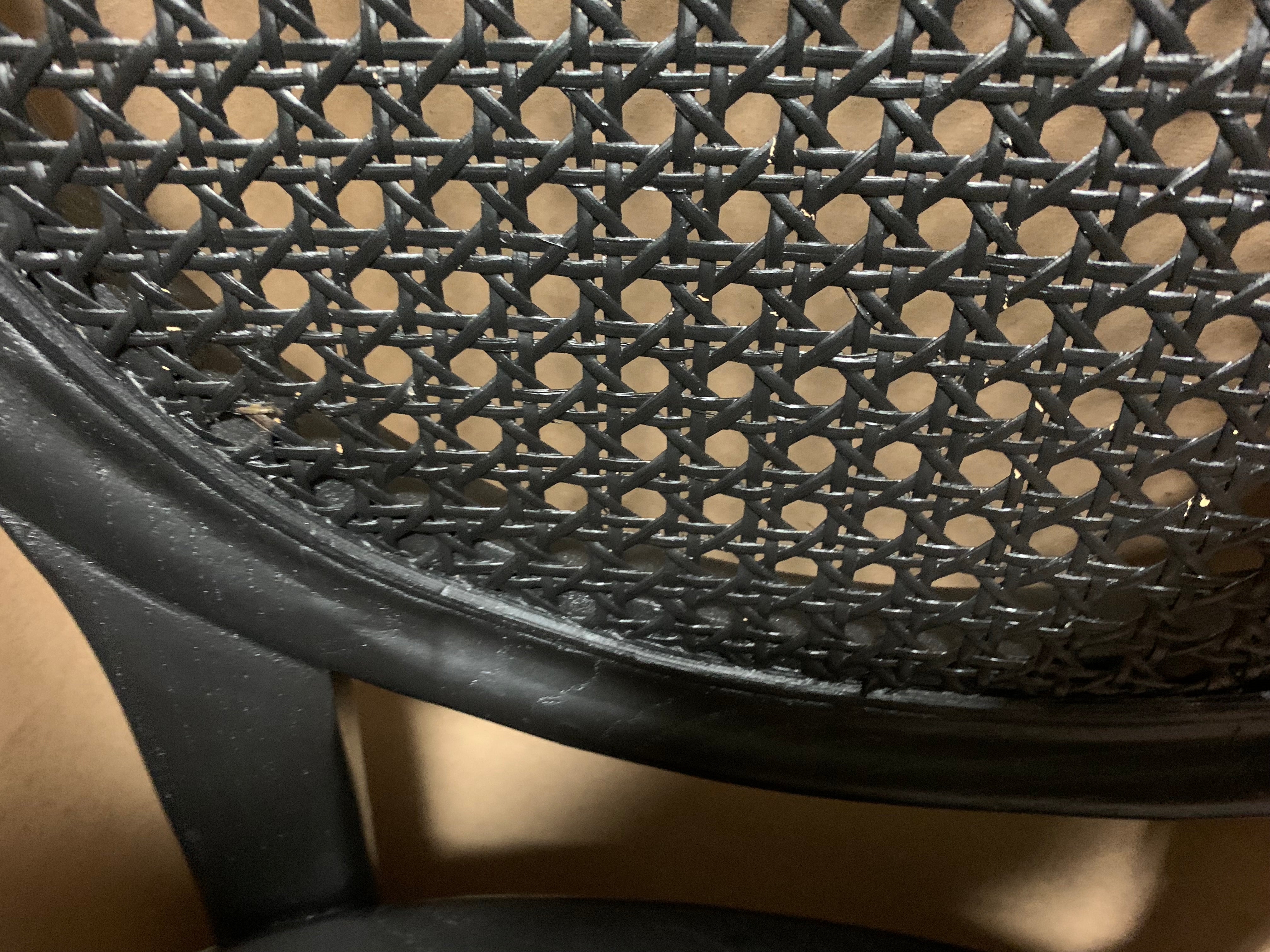 Black Rattan King Louis Back Side Chair (Set of 2)