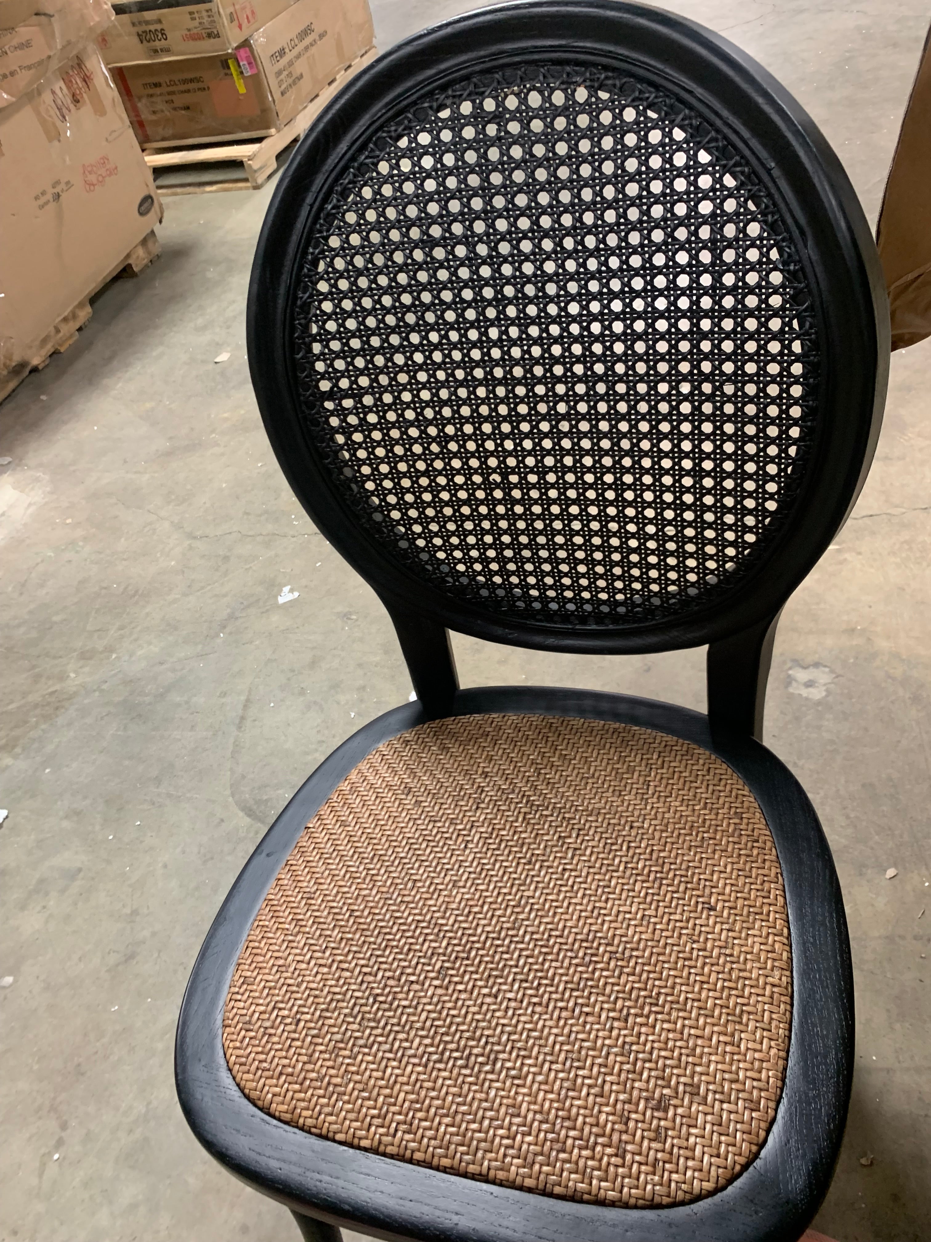 Black Rattan King Louis Back Side Chair (Set of 2)