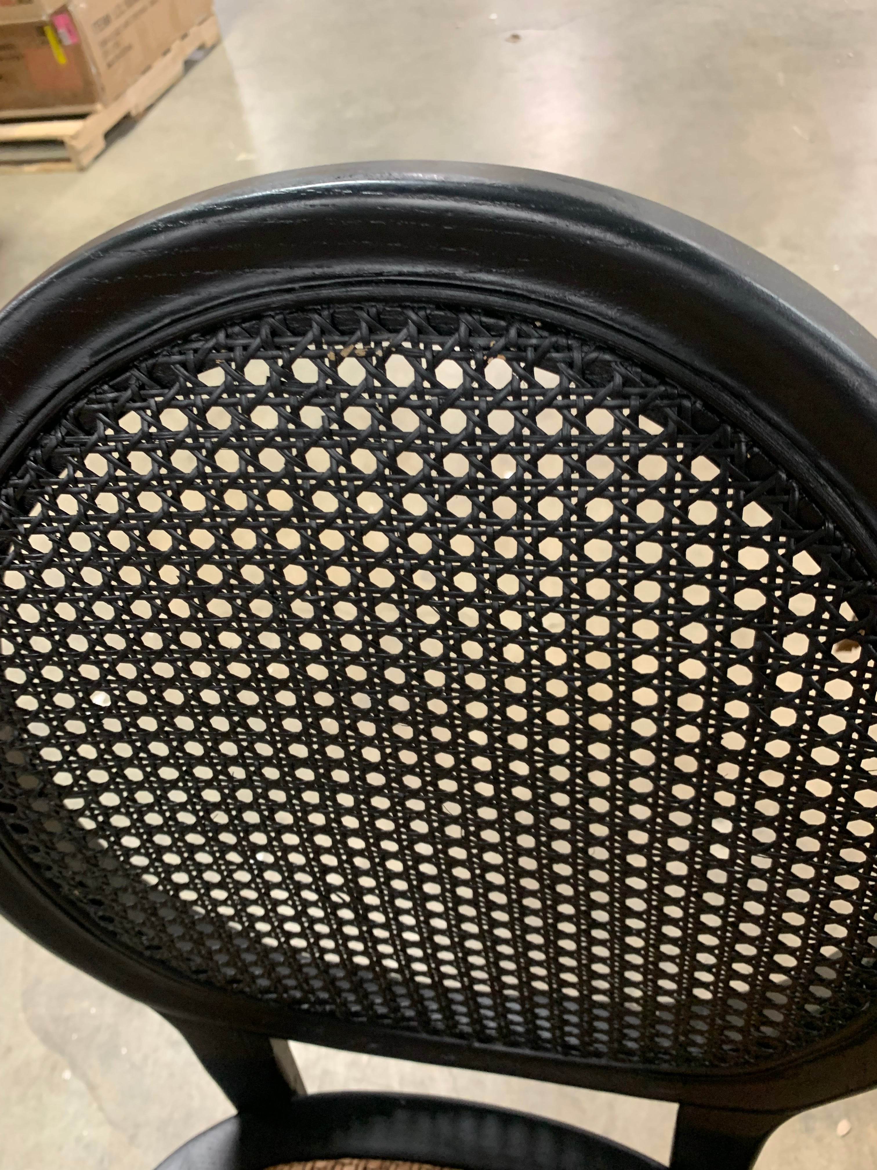 Black Rattan King Louis Back Side Chair (Set of 2)