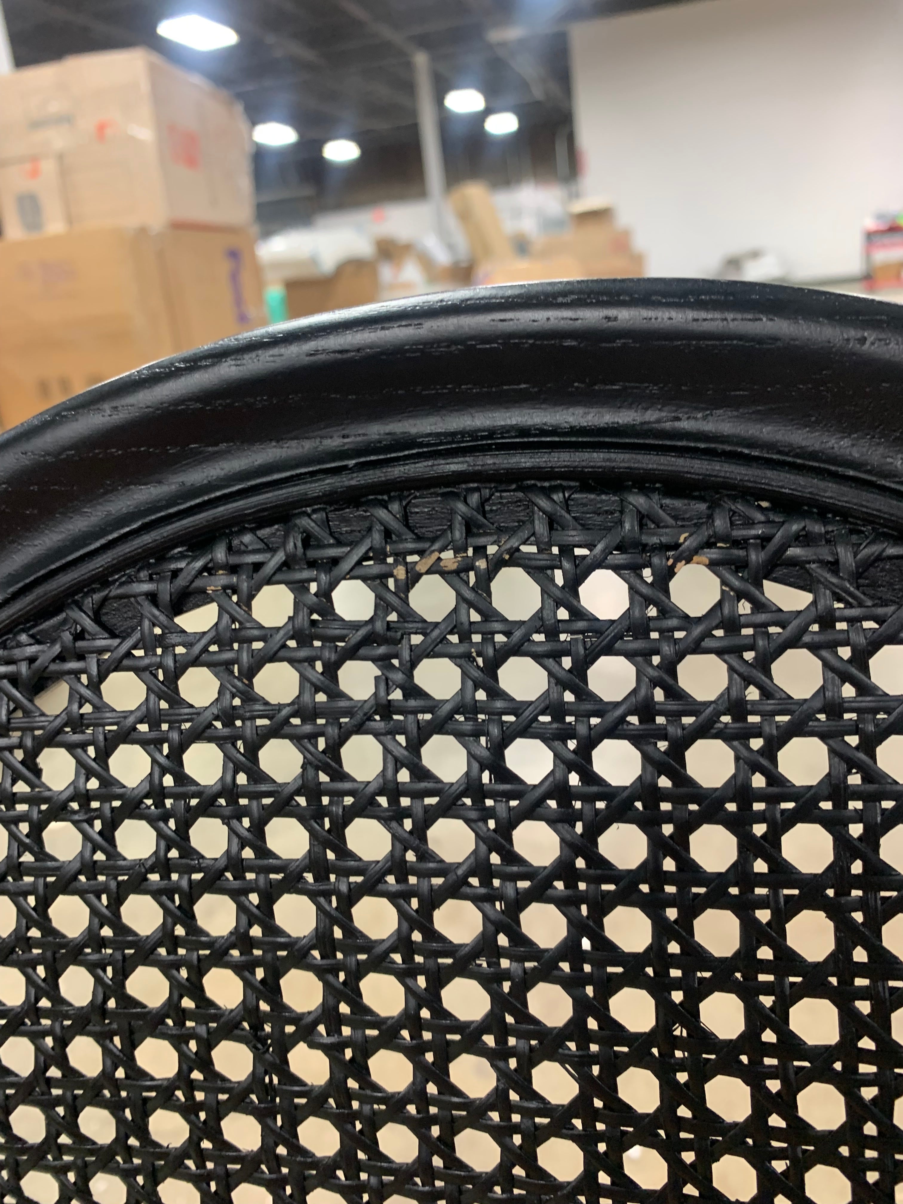 Black Rattan King Louis Back Side Chair (Set of 2)