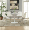 Coaster Lowry Collection - White - Armless Dining Chairs White And Chrome (Set of 2)