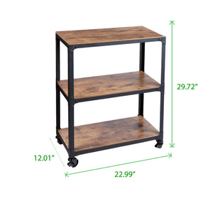 Charm 3 Tier Wood and Metal Utility Cart (#K2059)