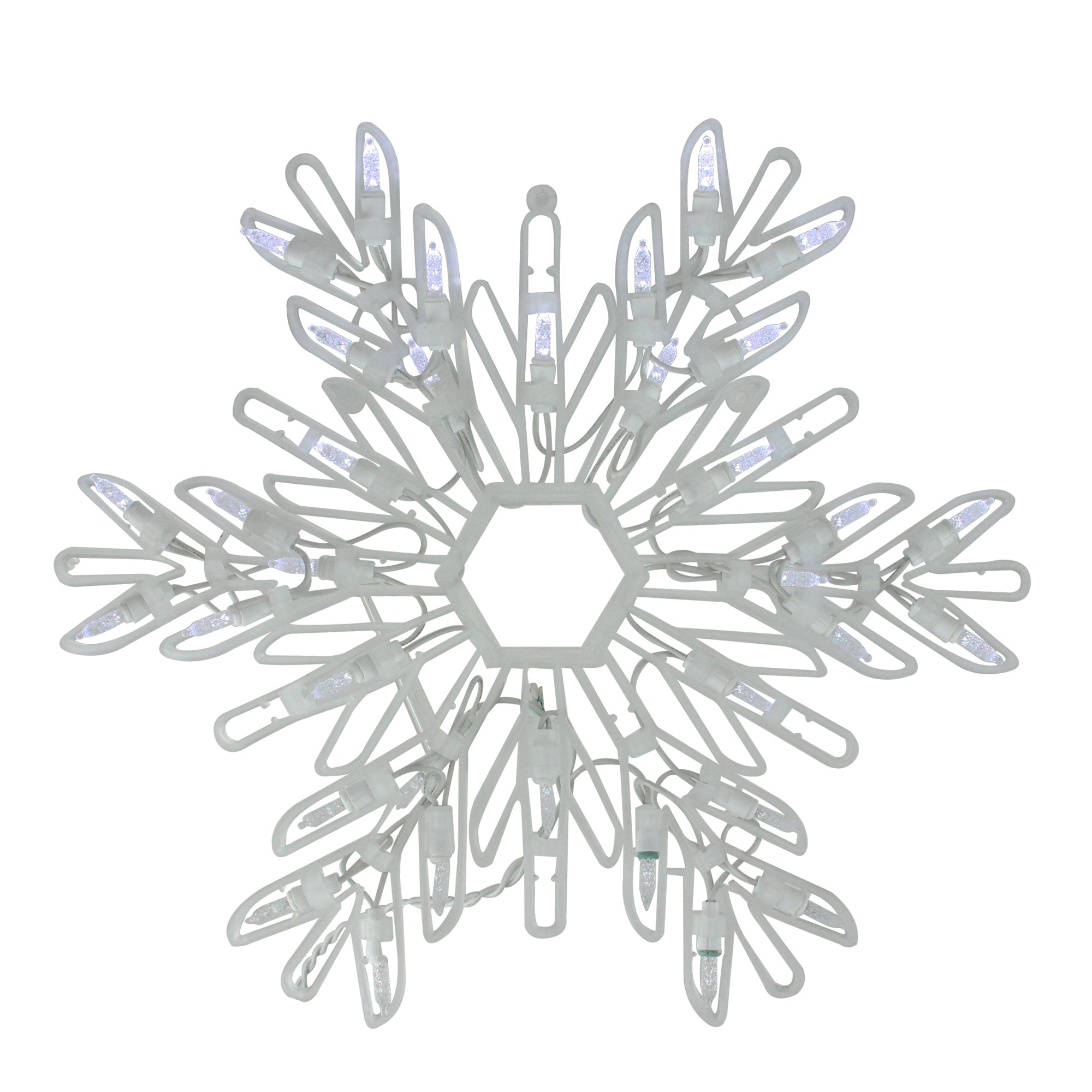 15" Cool White LED Lighted Snowflake Christmas Window Silhouette Decoration, LC321