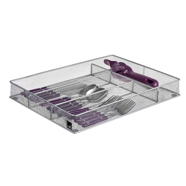 4 Compartment Cutlery Tray, Silver (#K6570)