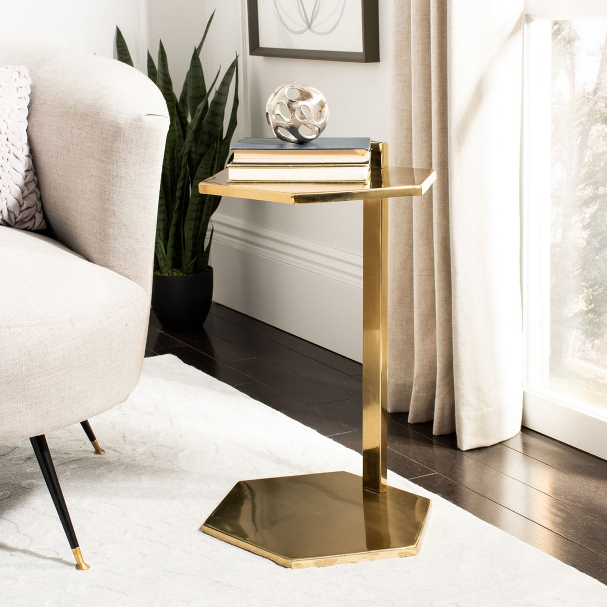 Aurea End Table, Gold *AS IS* (#K2645)