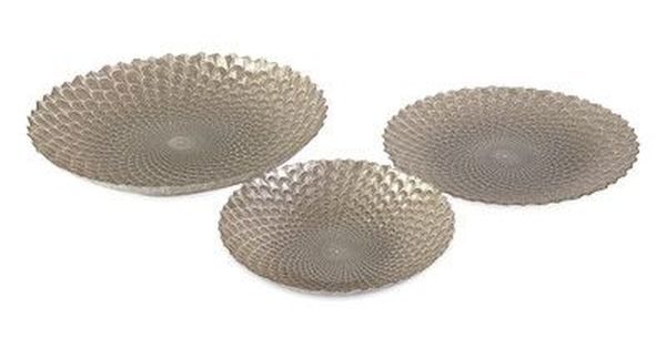 3 Piece Glass Decorative Plate Set LX5691