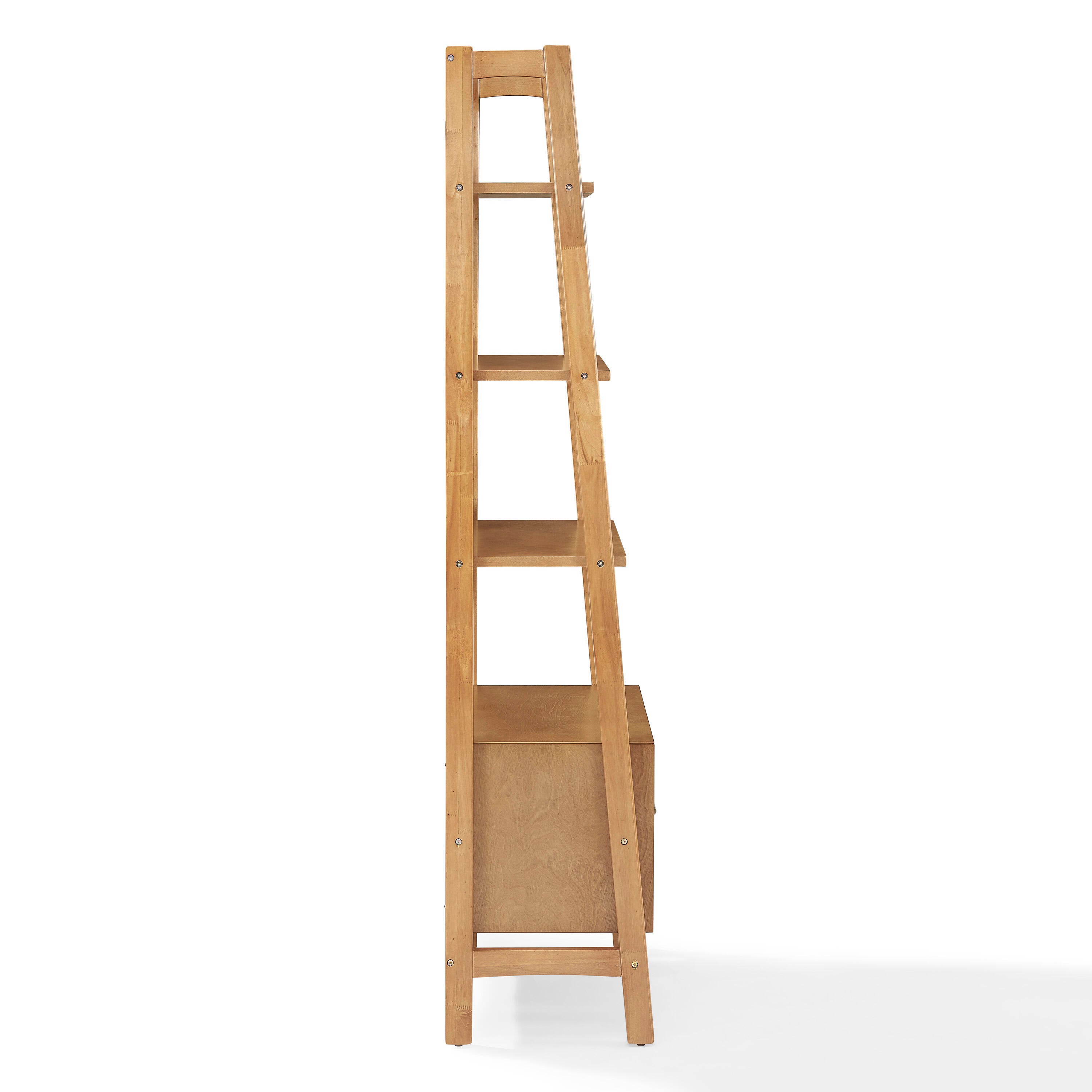70.13 in. Acorn Wood 4-shelf Ladder Bookcase with Open Back 7315