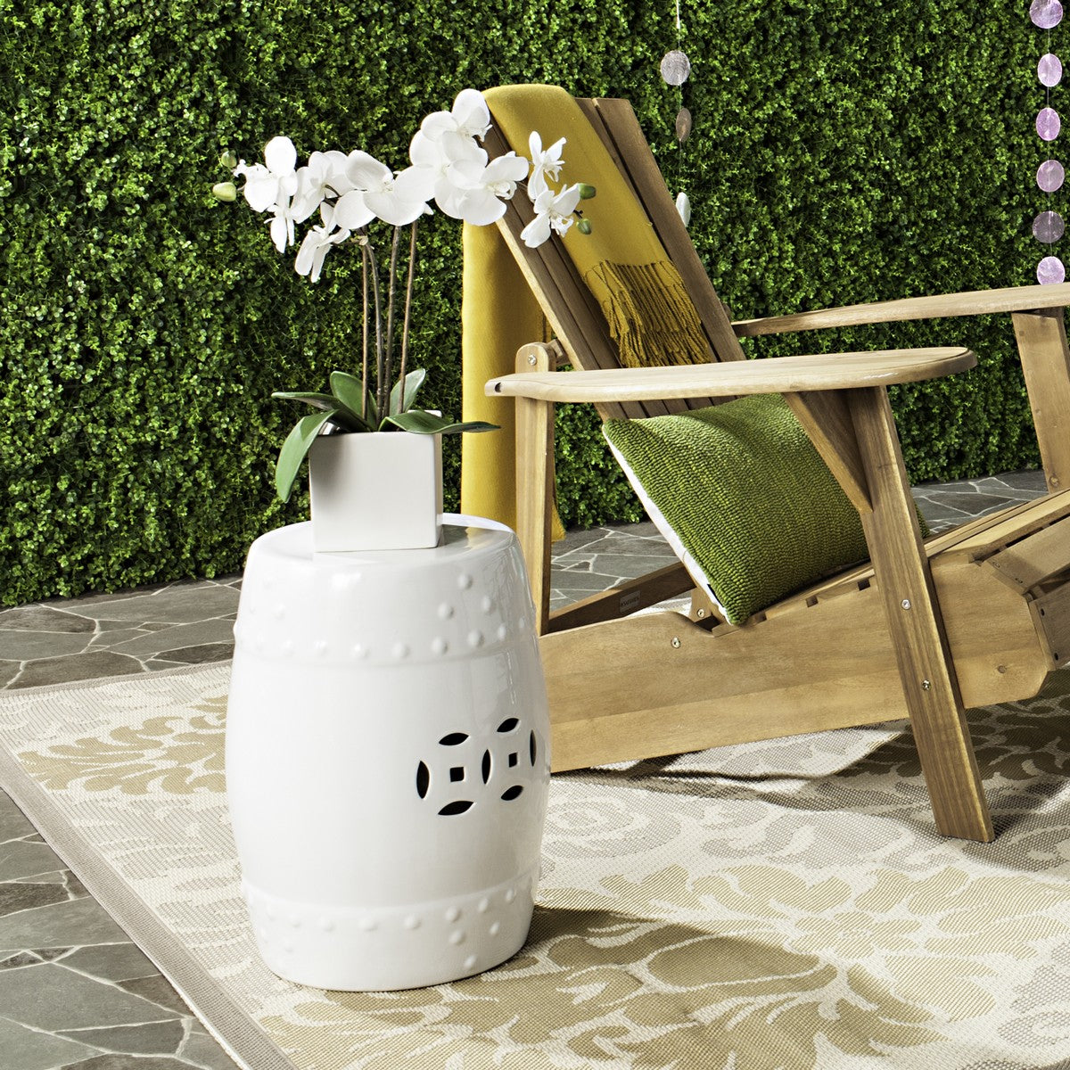 White Modern Ming Garden Stool #HA1087