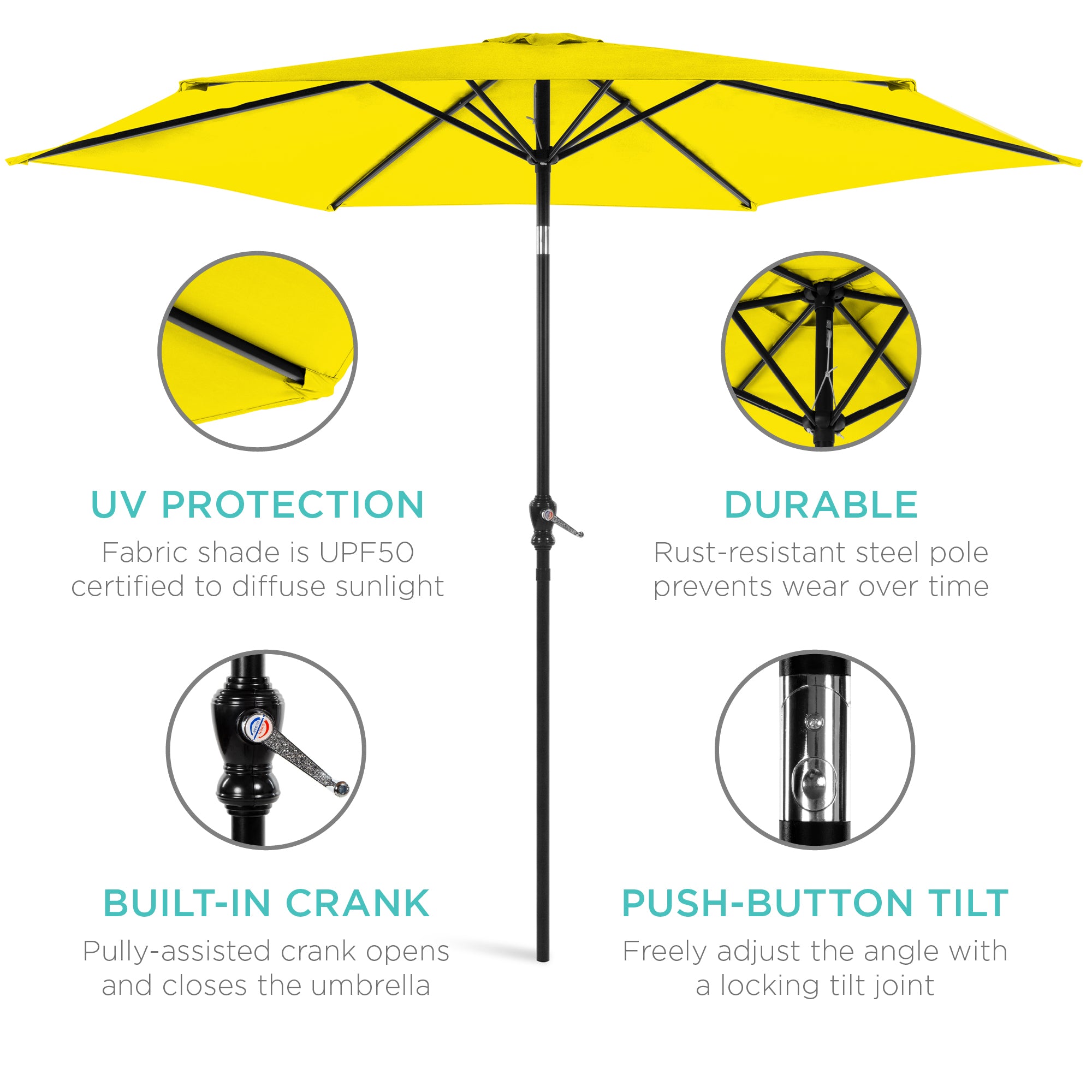 9" Market Umbrella: YELLOW #LX2005