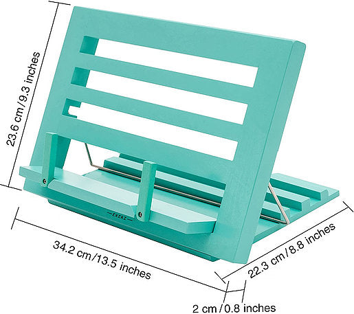 Wooden Resting Cookbook Stand, Blue (#K5775)