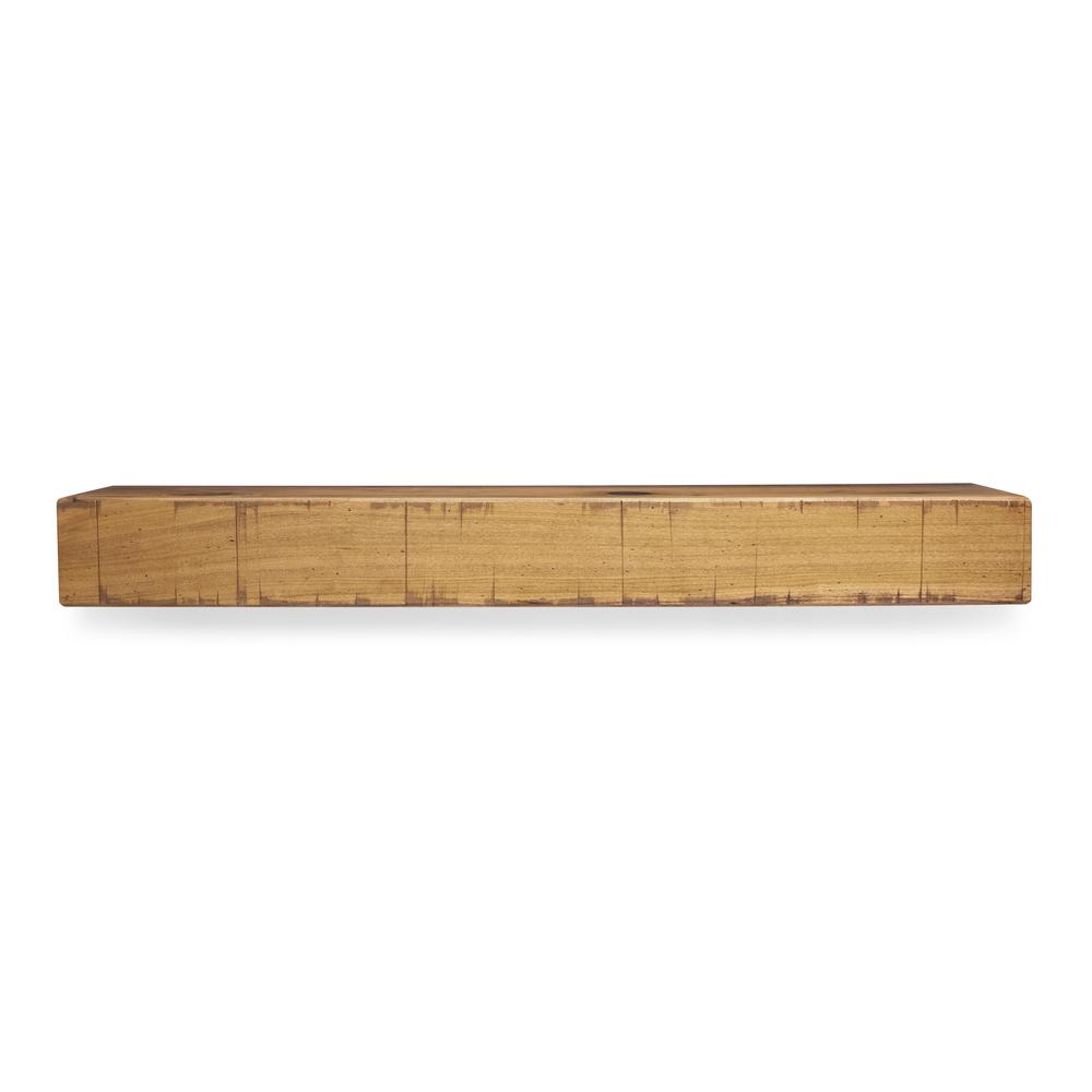 60" Rustic Fireplace Shelf Mantel, Aged Oak Stain (#K3113)