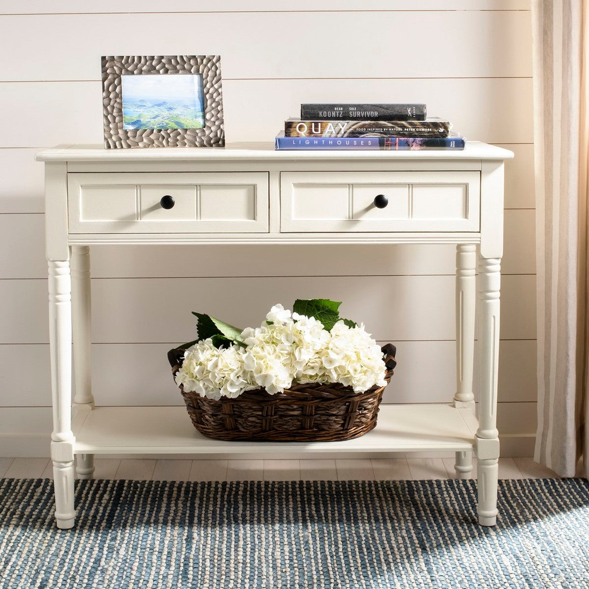 Samantha Console Table, Distressed Cream (#K2653)