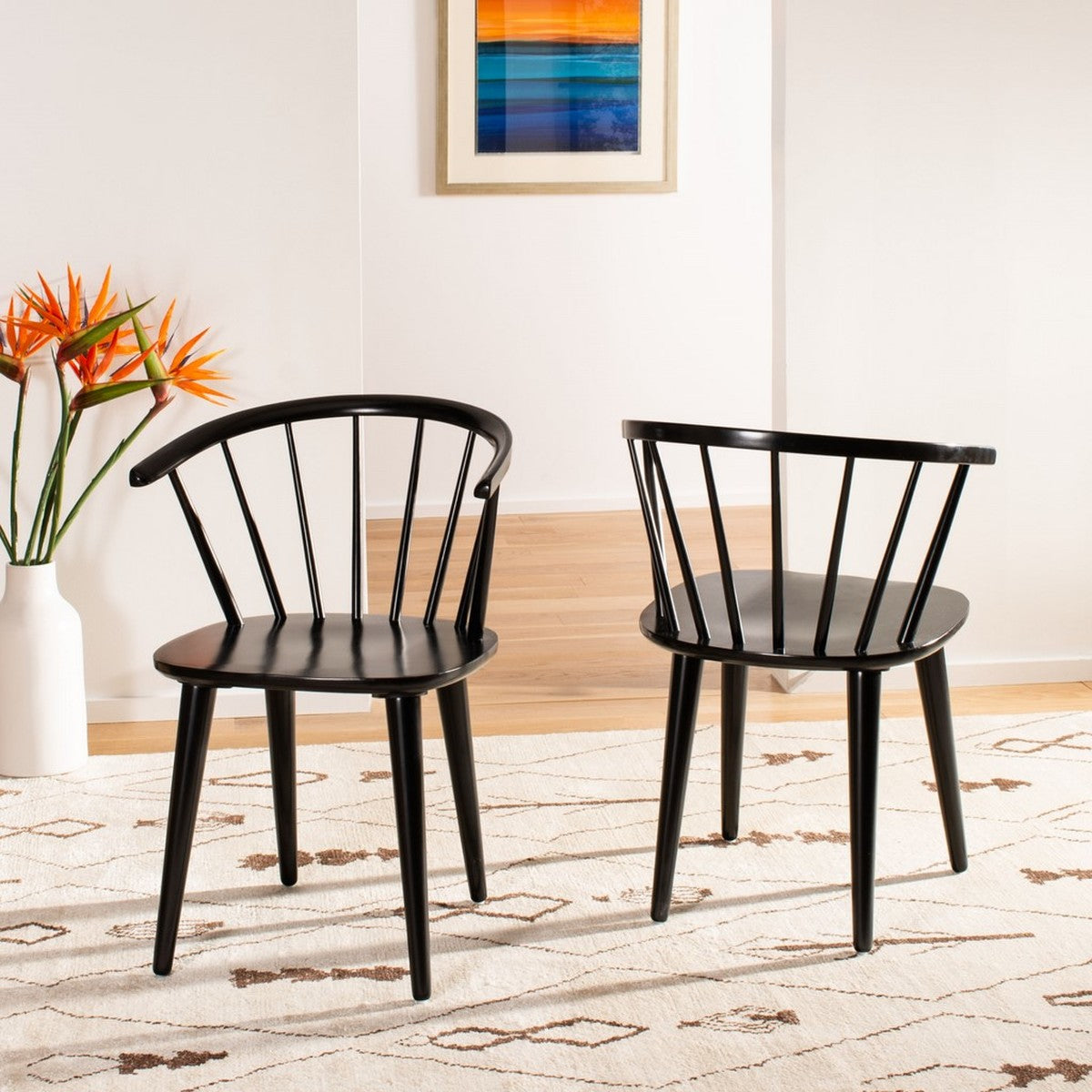 Blanchard Black Wood Dining Chair (Set of 2) #LX4078