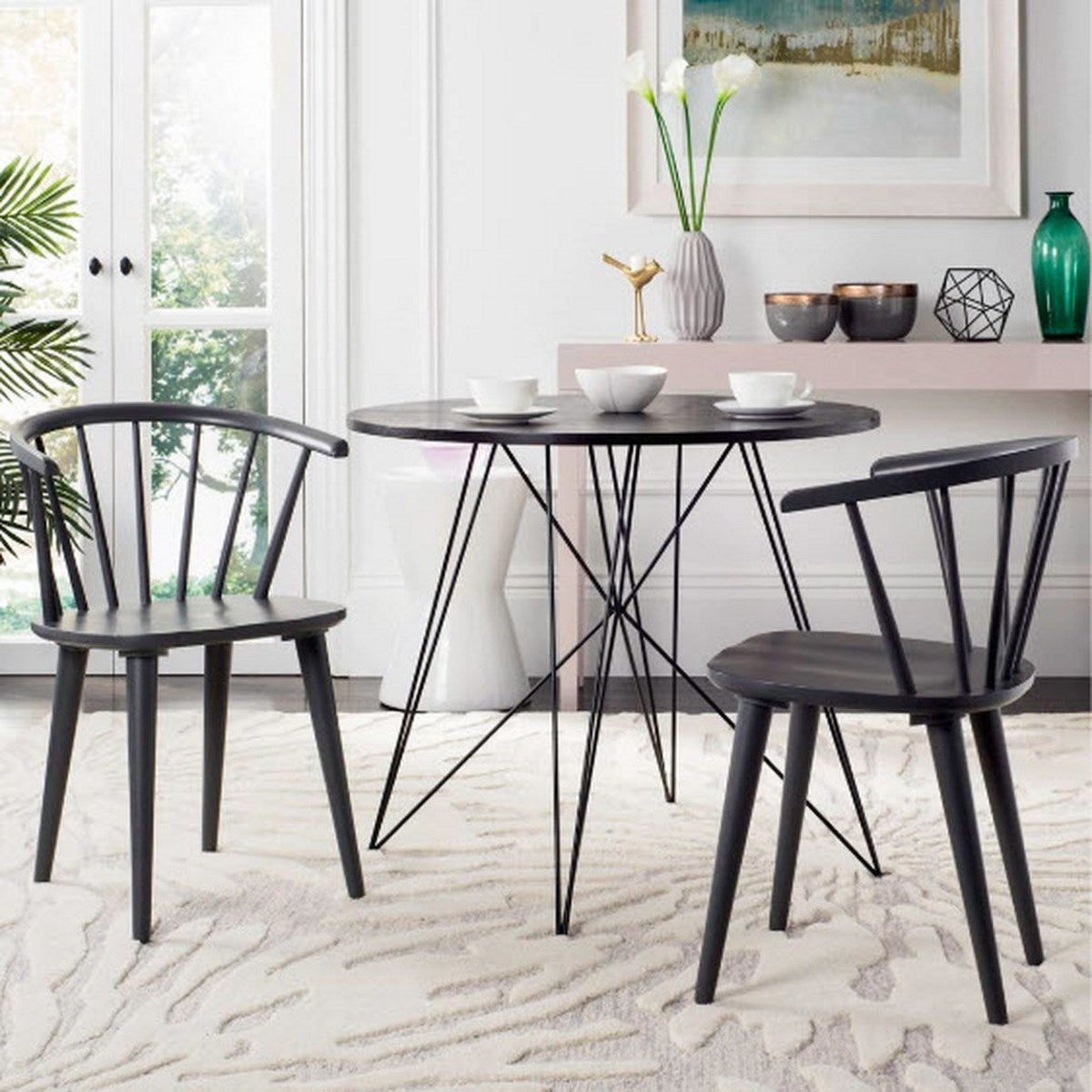 Blanchard Black Wood Dining Chairs (Set of 2)  #SA1529