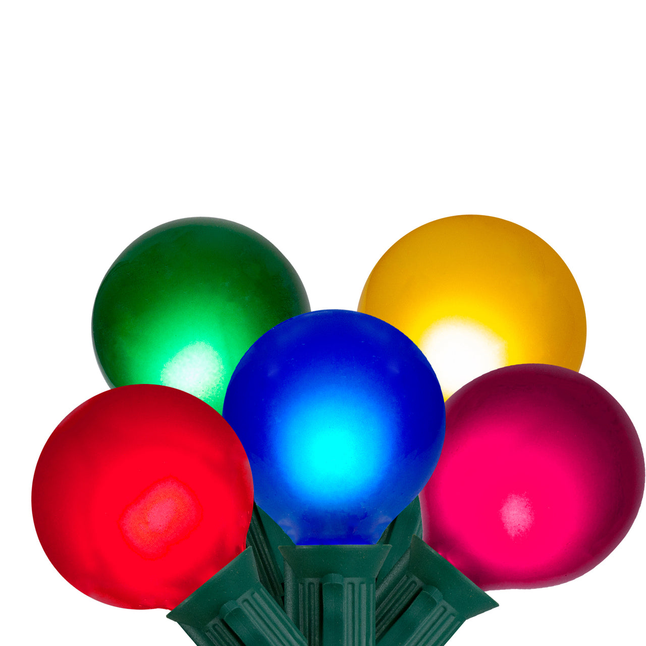 15-Count Multi-Color Satin G50 Globe Christmas Light Set, 13.75ft Green Wire B108-LC706