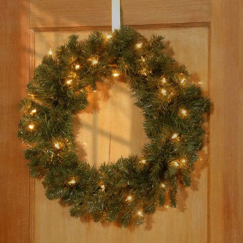 24" Lighted Artificial Wreath (#K5997)