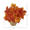 16” Autumn Maple Leaf Artificial Plant in Decorative Planter