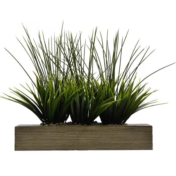 Desktop Grass in Planter, Taupe - 8" x 18" x 11" (#K1083)