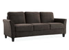 Alexa 3-Seat Curved Arm Microfiber Sofa, Coffee #CR2211