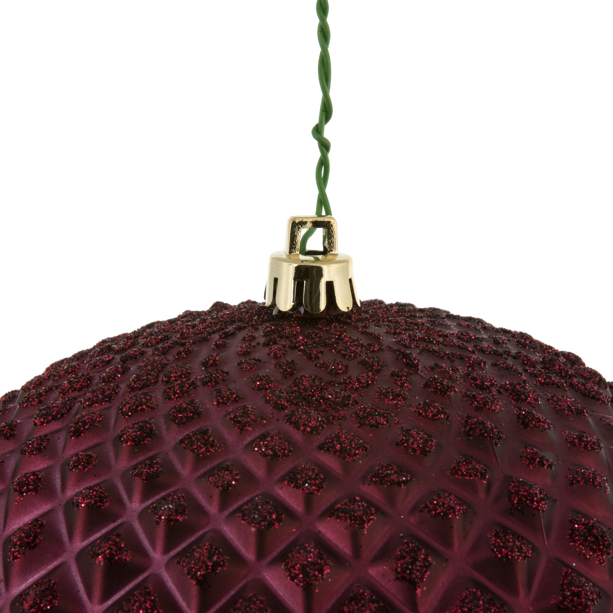 6" Wine Durian Glitt Ball Ornament Drill 4/Bag SHS145