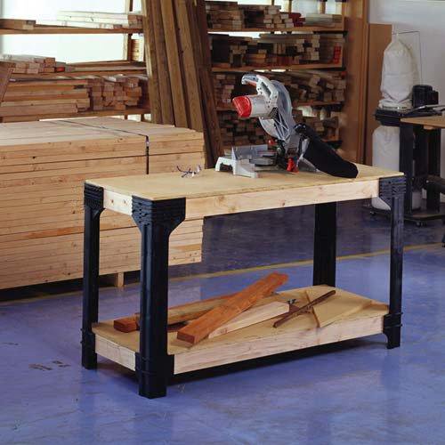 2x4basics WorkBench Legs with Shelf Links (No Lumber Included) SHB116