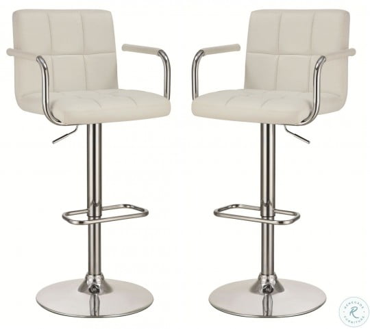 White Adjustable Bar Stool CL620