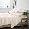 6-Piece Ivory Solid Microfiber King Sheet Set K7017